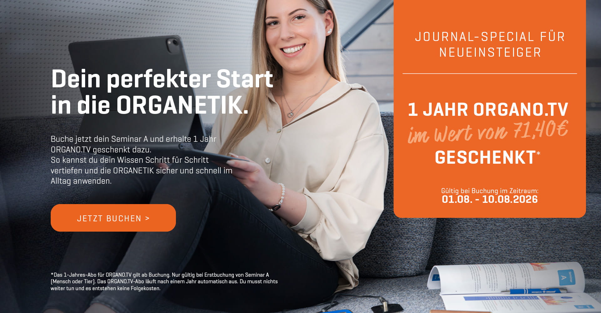 Imagebild für Organo Seminar Aktion mit gratis Organo.tv