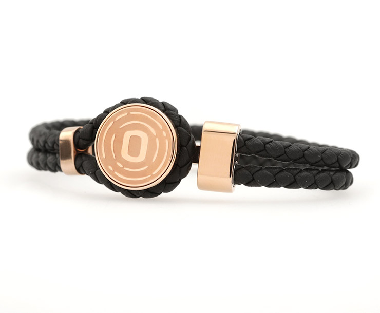 ORGANO Vital Loop-Armband Rosé mit schwarzem Leder